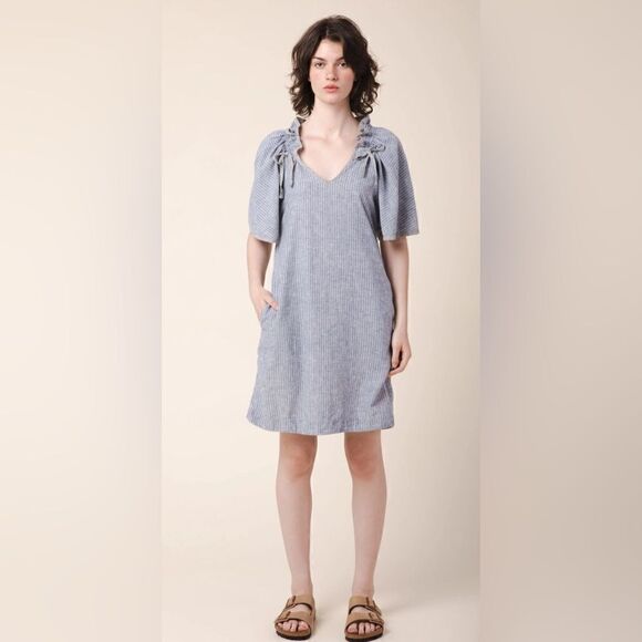 Prairie Underground Dresses & Skirts - Prairie Underground NWT Confetti Natural Stripe A-Line Lagenlook Slouchy Dress S